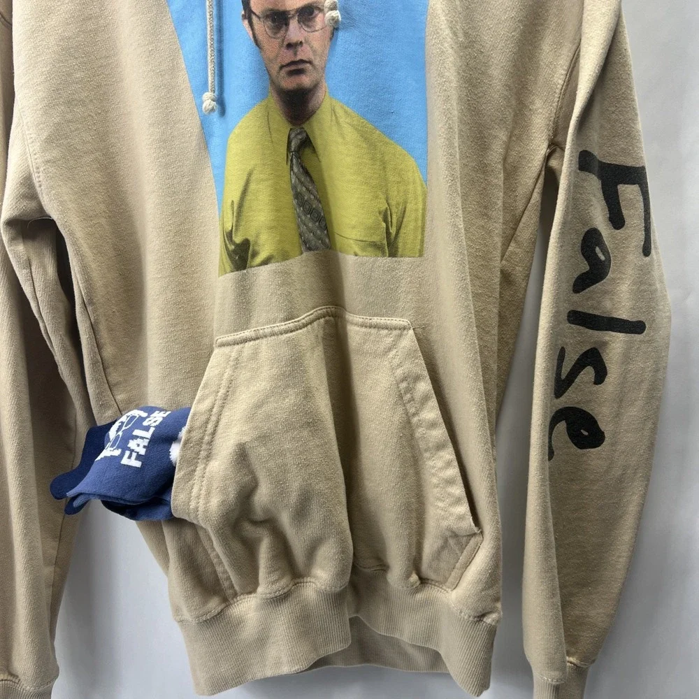 The Office Dwight Hoodie False Adult S‎ Small Tan.  Comes With Socks 
